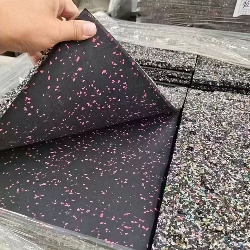 Rubber tile surface with optional EPDM color speckles