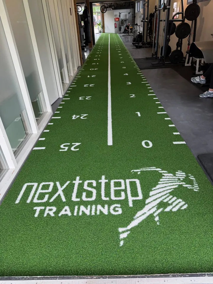 Green 30m by 2m numbered training turf installed by the Netherlands customer