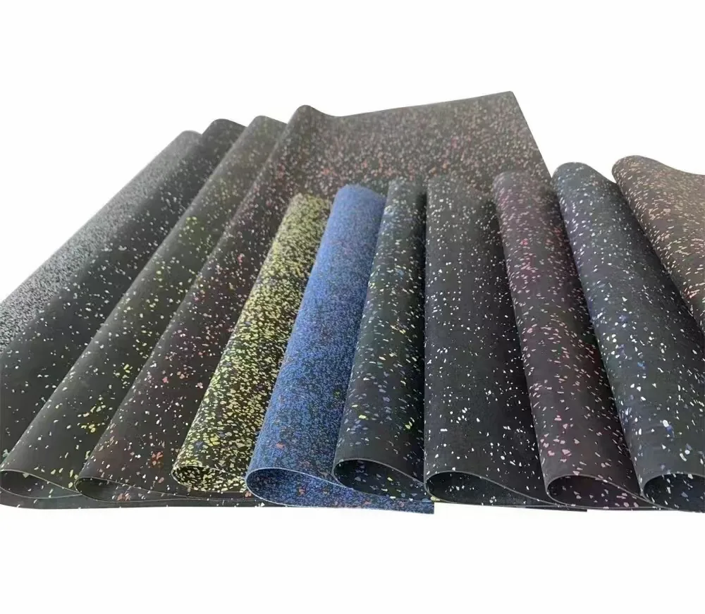 Rubber gym flooring roll color and EPDM speckle options